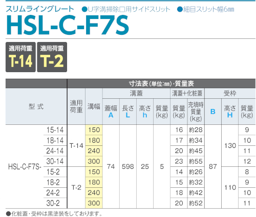 HSL-C-F7S / スリムライングレート